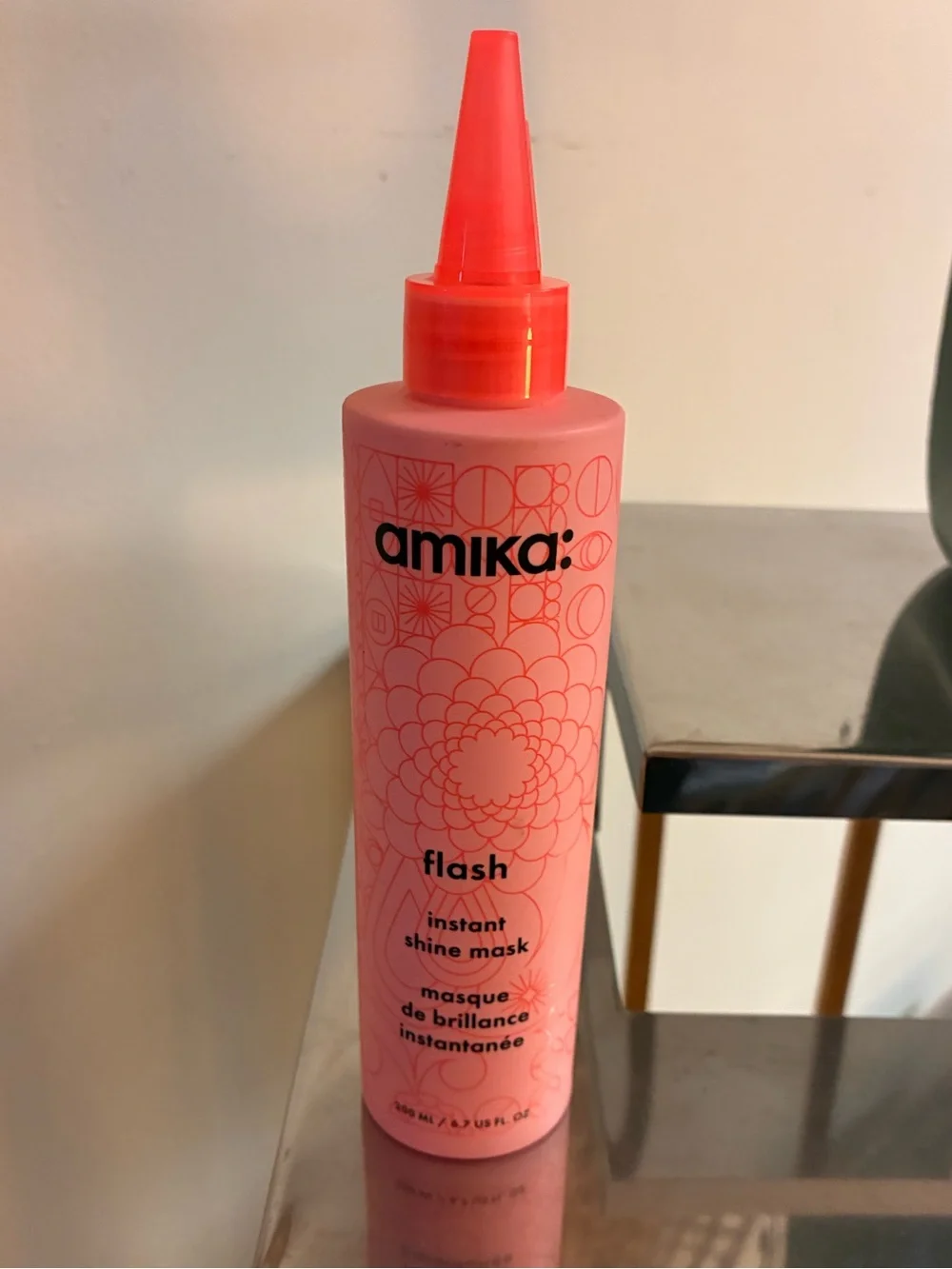 amika Flash Instant Shine Mask - Coral Pink Bottle